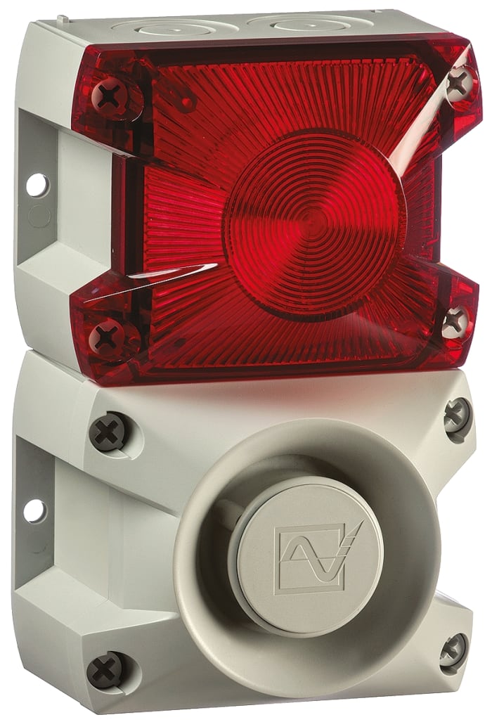 Pfannenberg PA X 1-05 Series Red Sounder Beacon, 230 V ac, Base Mount, 100dB at 1 Metre