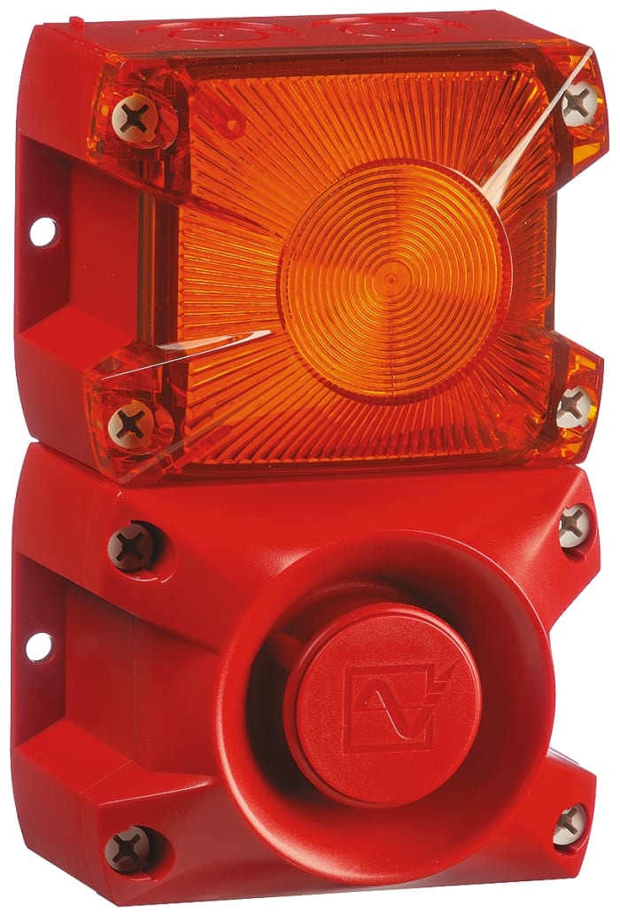 Pfannenberg PA X 1-05 Series Amber Sounder Beacon, 24 V dc, Base Mount, 100dB at 1 Metre