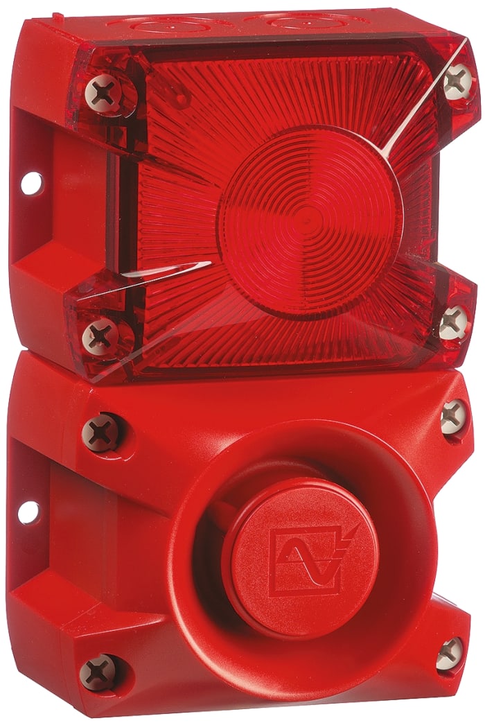 Pfannenberg PA X 1-05 Series Red Sounder Beacon, 230 V ac, Base Mount, 100dB at 1 Metre