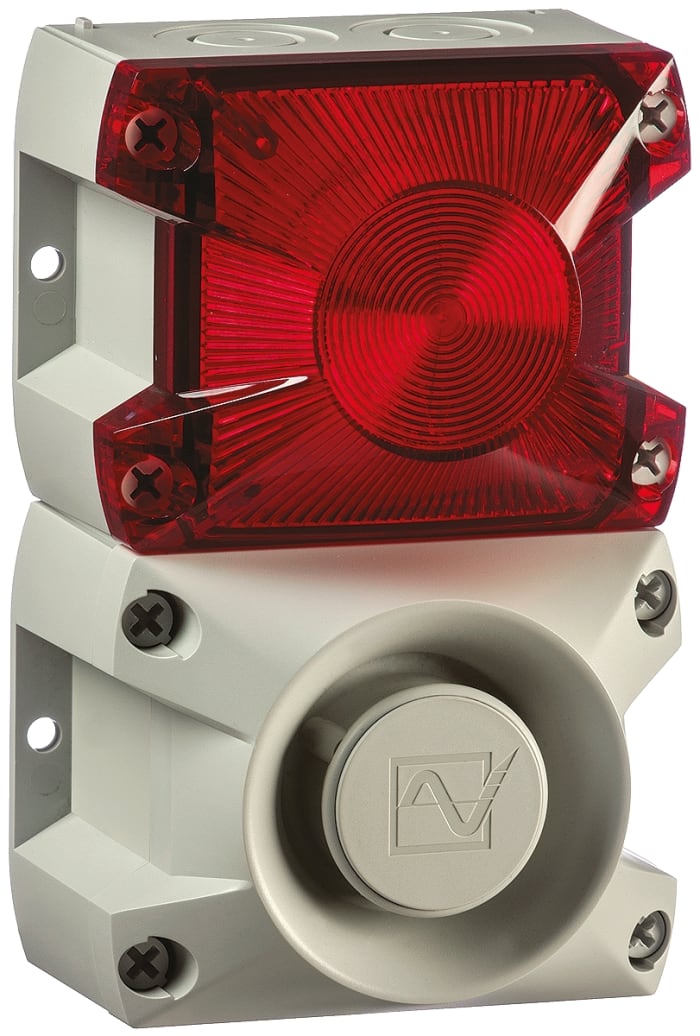 Pfannenberg PA X 1-05 Series Red Sounder Beacon, 24 V dc, Base Mount, 100dB at 1 Metre