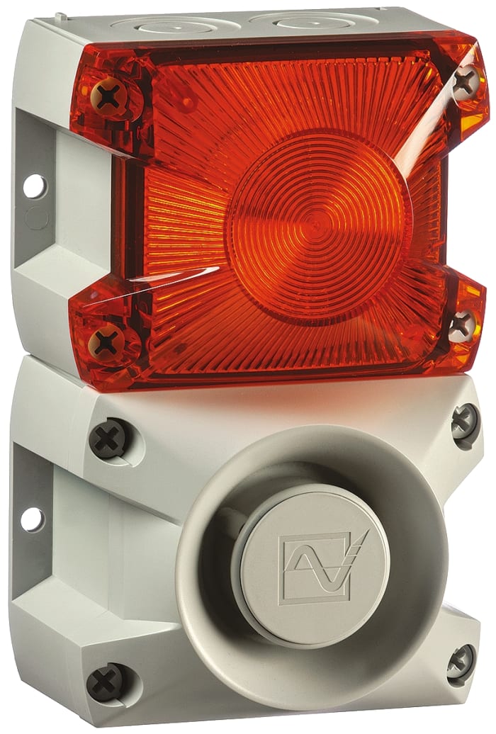 Pfannenberg PA X 1-05 Series Amber Sounder Beacon, 24 V dc, Base Mount, 100dB at 1 Metre