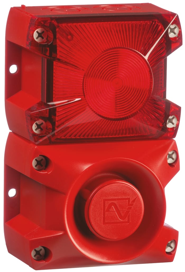 Pfannenberg PA X 1-05 Series Red Sounder Beacon, 24 V dc, Base Mount, 100dB at 1 Metre