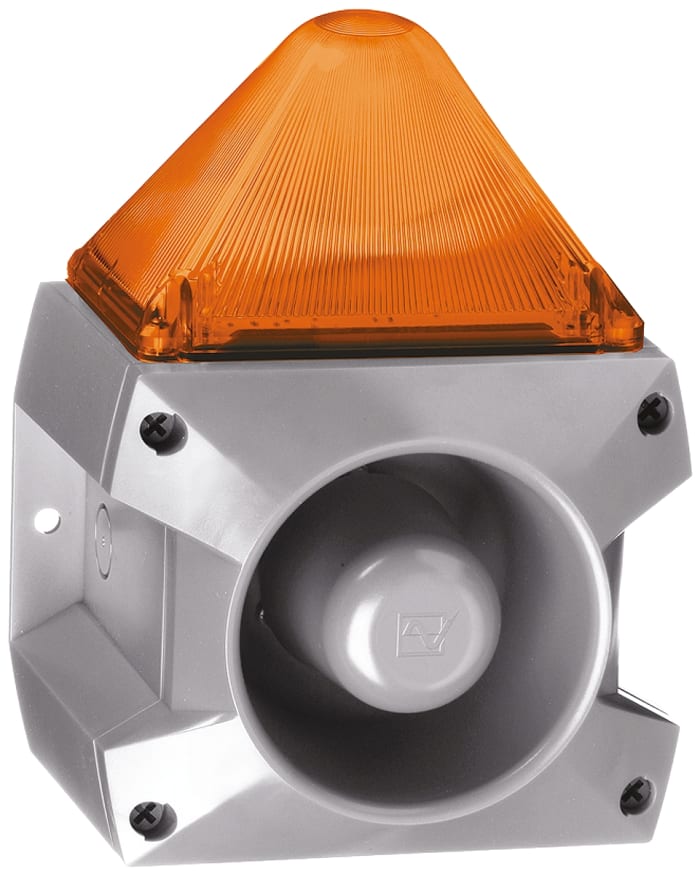 Pfannenberg PA X 5-05 Series Amber Sounder Beacon, 230 V ac, Base Mount, 100dB at 1 Metre