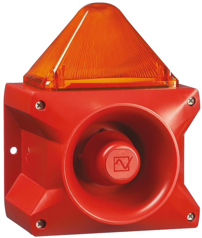 Pfannenberg PA X 10-10 Series Amber Sounder Beacon, 230 V ac, Base Mount, 110dB at 1 Metre