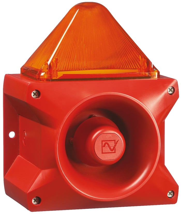 Pfannenberg PA X 10-10 Series Amber Sounder Beacon, 24 V dc, Base Mount, 110dB at 1 Metre