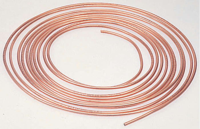 RS PRO 77 bar 10m Long Copper Pipe, 9.5mm Outer Diam. Copper