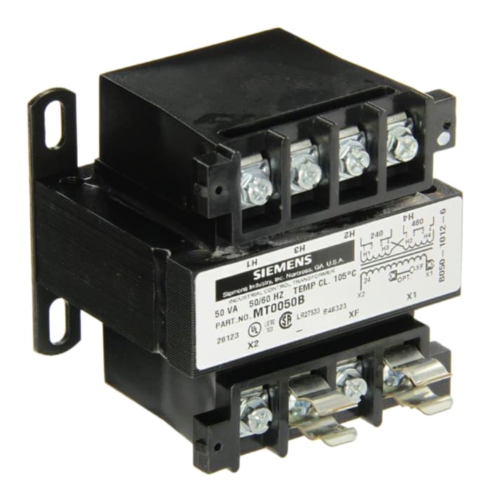 Siemens 50VA DIN Rail Transformer, 240 x 480V ac Primary, 24V ac Secondary