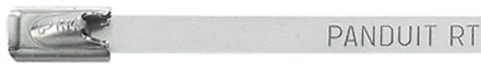Panduit Cable Tie, Locking Cable Tie, 287mm x 6.4 mm, Metallic Stainless Steel, Pk-50