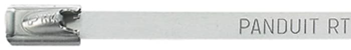 Panduit Cable Tie, Locking Cable Tie, 246mm x 6.4 mm, Metallic Stainless Steel, Pk-50