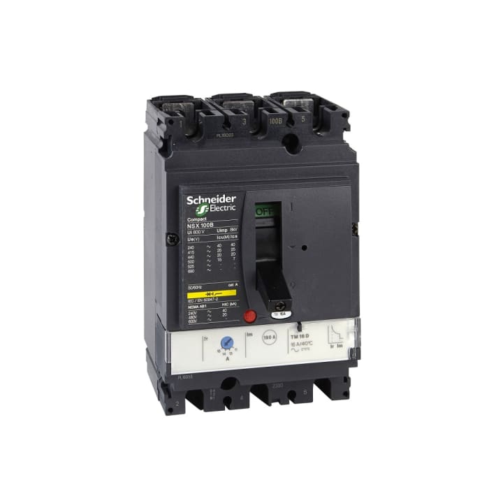 Schneider Electric, NSX Range MCCB 3P 100A, Breaking Capacity 85 kA, Fixed Mount