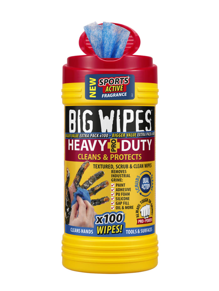 Big Wipes HEAVY DUTY PRO+ Wet Wipes, Tub of 100, 200 x 300mm
