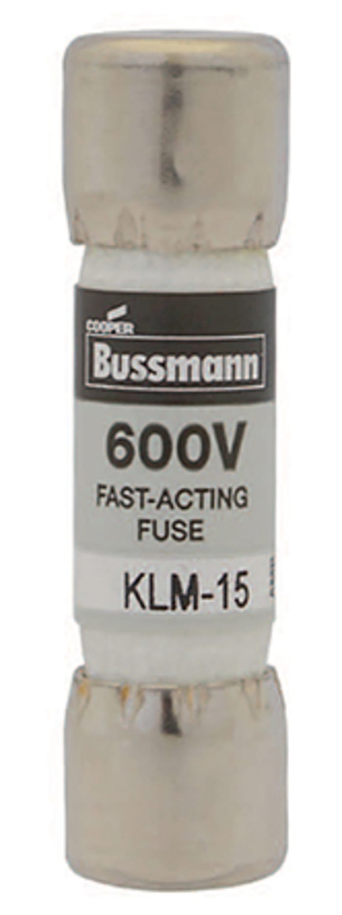 Fusible de cartucho de Melamina Cooper Bussmann, serie KLM, 600V ac, 500mA, 10 x 38mm, acción rápida