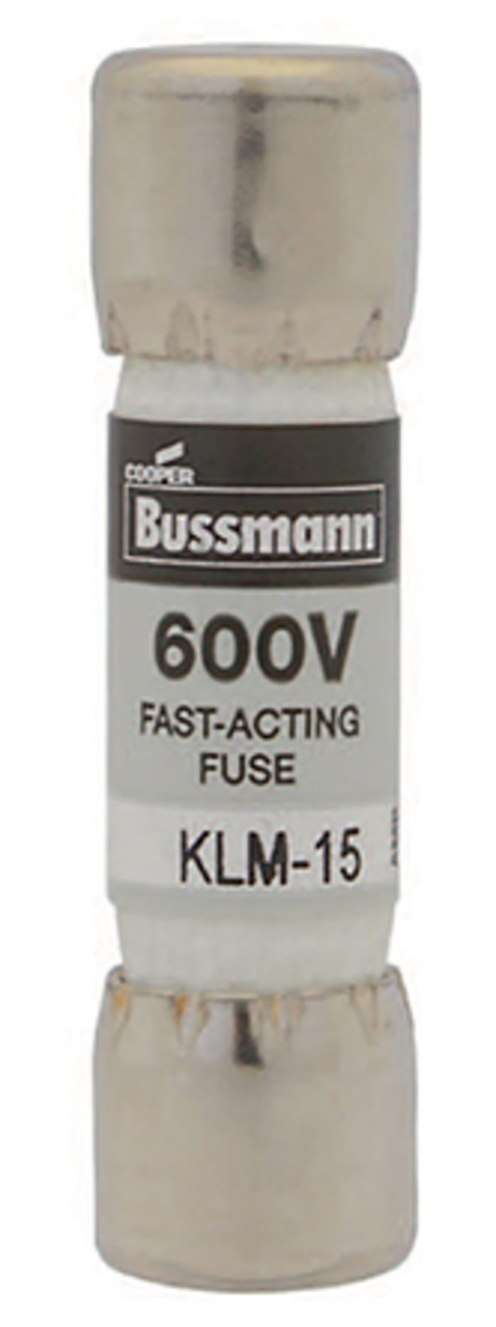 Fusible de cartucho de Melamina Cooper Bussmann, serie KLM, 600V ac, 30A, 10 x 38mm, acción rápida