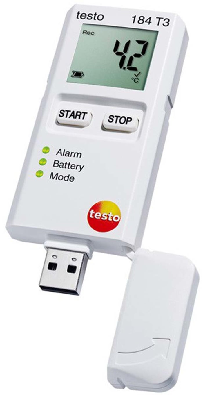 0572 1843 Testo Testo 184 T3 Temperature Data Logger, 1 Input Channel