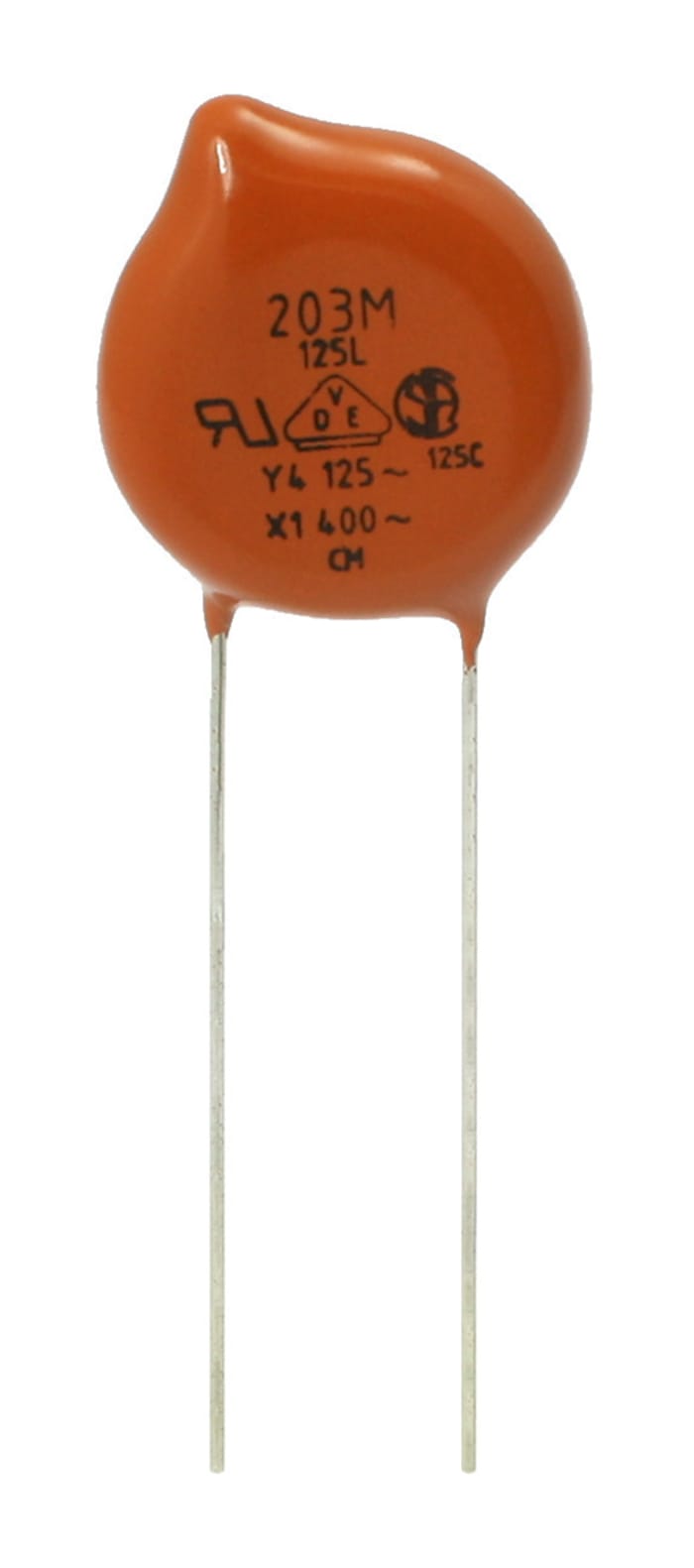 Vishay Single Layer Ceramic Capacitor SLCC 50nF 125 V ac, 400 V ac ±20% Y5V Dielectric, 125L Series, Radial +125°C Max