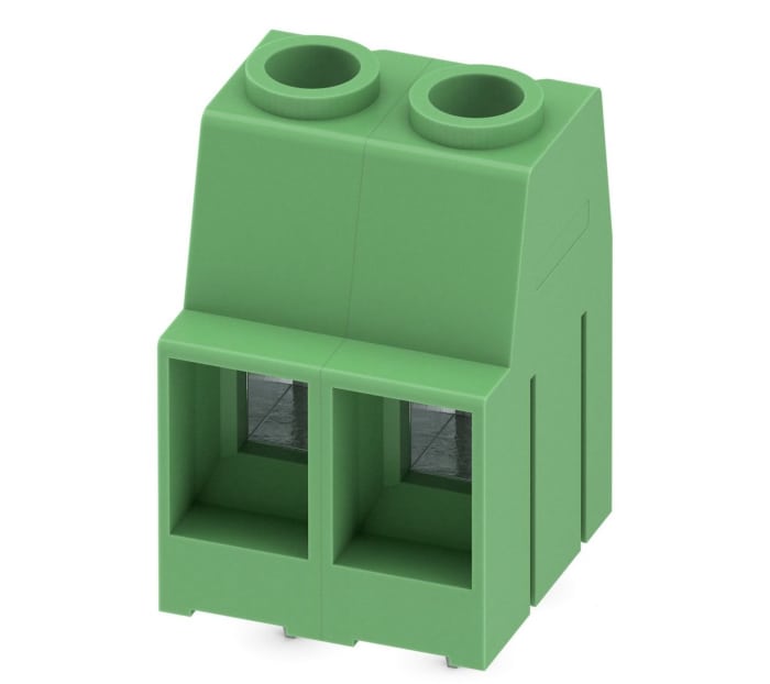 Phoenix Contact MKDSP 10HV/ 2-10.16 Series PCB Terminal Block, 2-Contact, 10.16mm Pitch, Through Hole Mount, Screw