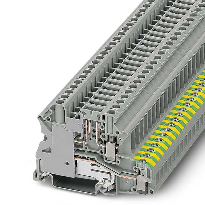 Phoenix Contact 3070024 UT 4-PE/TG Series Grey, Single-Level, Screw Termination