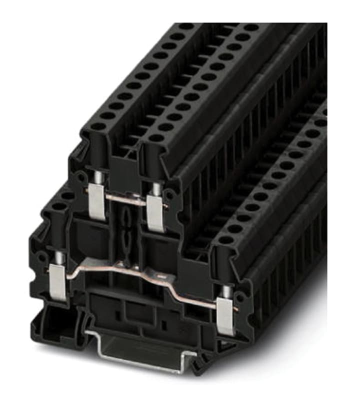 Phoenix Contact 3074282 UTTB 4-PE BK Series Black, Double-Level, Screw Termination