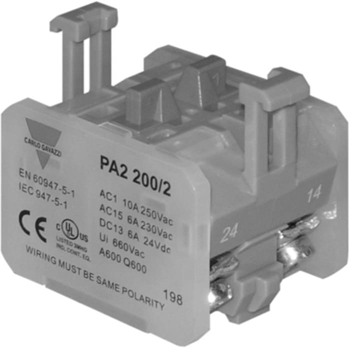 PA2100/2 Carlo Gavazzi Carlo Gavazzi PA2 Contact Block 1NO 500 V ac