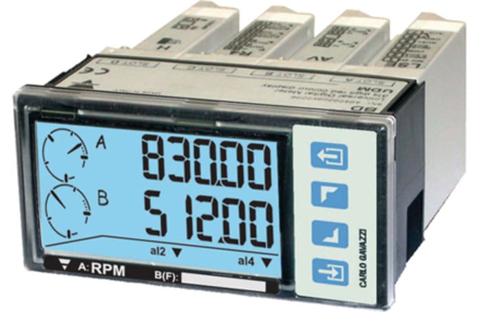 Carlo Gavazzi UDM LCD Digital Panel Multi-Function Meter, 45mm x 92mm
