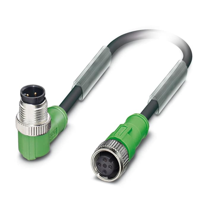 Phoenix Contact SAC Sensor Actuator Cable, 4 Cores, 3m, Black/Grey PUR Sheath, 22 AWG