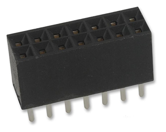 Amphenol ICC Straight Through Hole Mount IDC Connector, 14-Contact, 2-Row, 2.54mm Pitch, Solder Termination