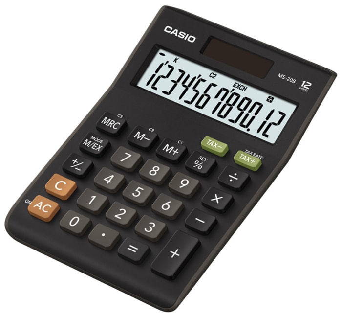 Casio Battery & Solar Powered Desktop Calculator