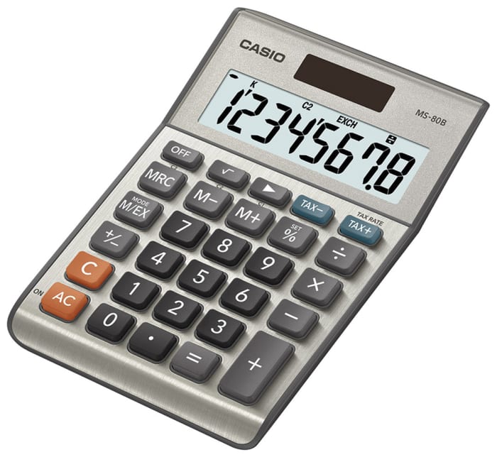 Calculatrice de bureau Casio MS-80B, piles et solaire