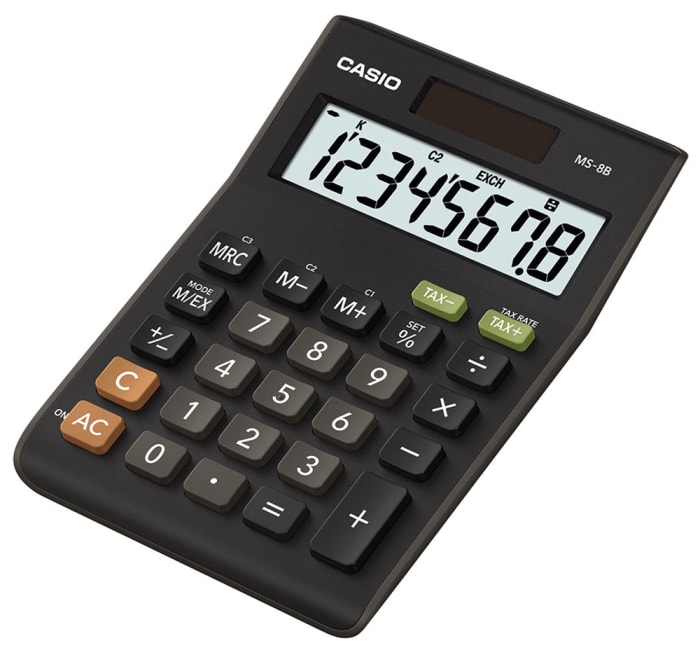 Casio Battery & Solar Powered Desktop Calculator