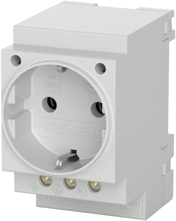 Siemens German Mains Plug, 16A Grey, DIN Rail Mount Screw, 230 V