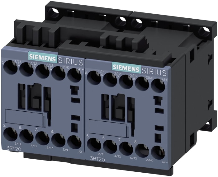Siemens SIRIUS Innovation 3RA Reversing Contactor, 24 V dc Coil, 3-Pole, 7 A, 3 kW, 3NO, 400 V ac
