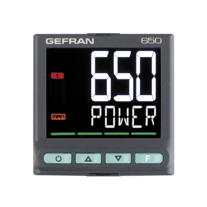 Gefran 650 PID Temperature Controller, 48 x 48mm, 3 Output Logic, Relay, 20 → 27 V ac/dc Supply Voltage