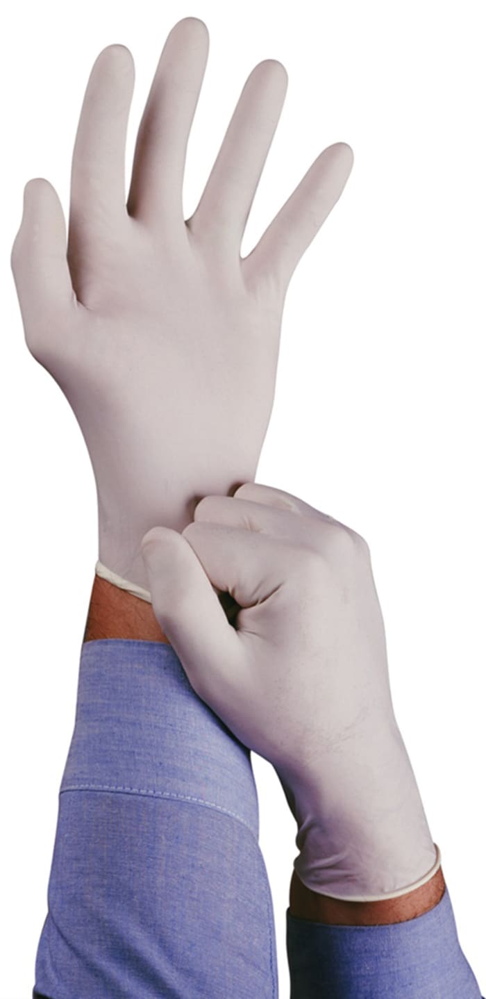 Ansell Touch N'Tuff Natural Colour Powder-Free Latex Disposable Gloves, Size 7.5, Medium, 1000 per Pack