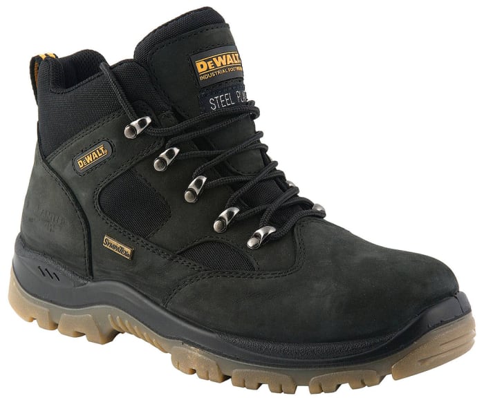Mens black steel toe work boots best sale