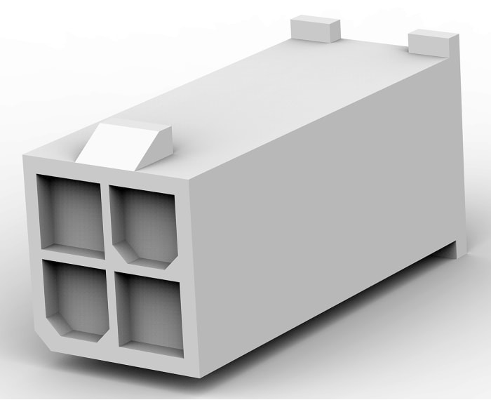 TE Connectivity, VAL-U-LOK Male Connector Housing, 4.2mm Pitch, 4 Way, 2 Row