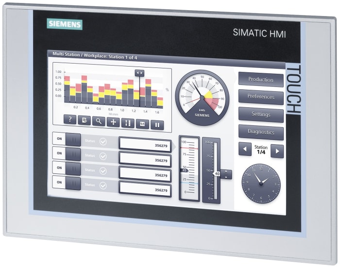 Siemens SIMATIC Series TP900 Comfort HMI Panel - 9 in, TFT Display, 800 x 480
