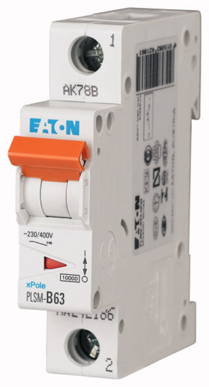 Interruptor automático 1P, 63A, Curva Tipo C, Poder de corte 10 kA, xPole, Montaje en Carril DIN
