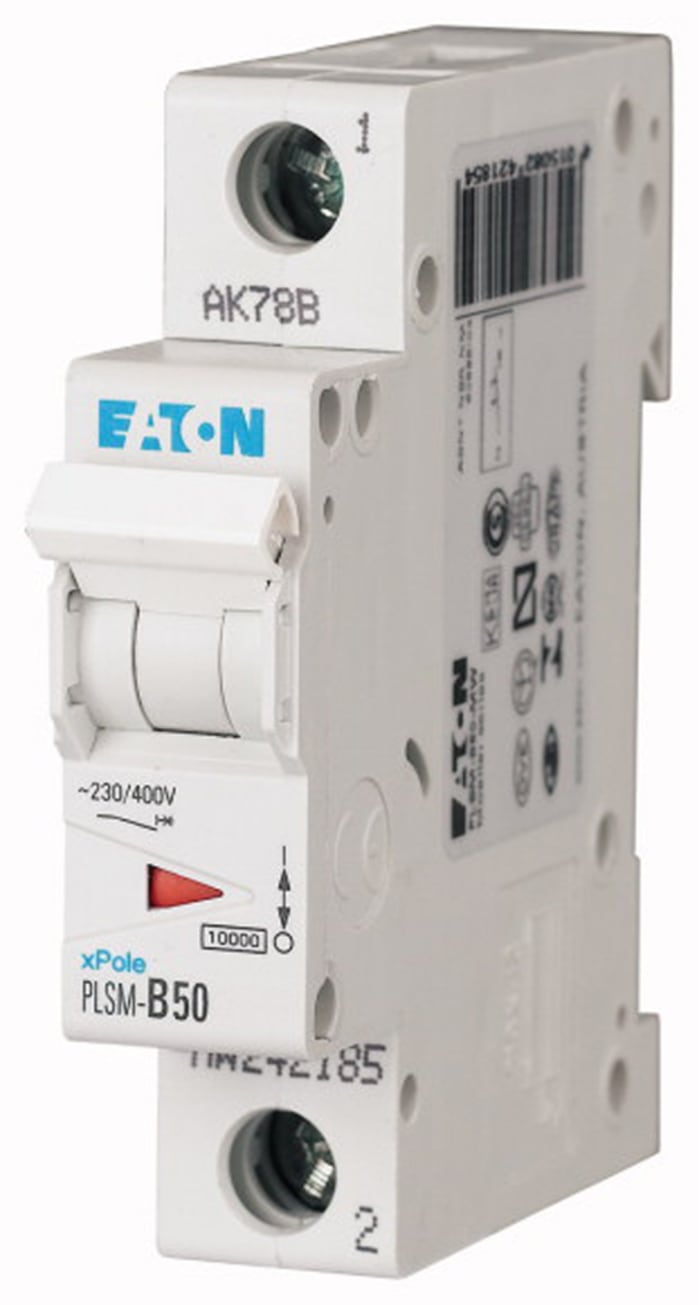 Interruptor automático 1P, 50A, Curva Tipo C, Poder de corte 10 kA, xPole, Montaje en Carril DIN