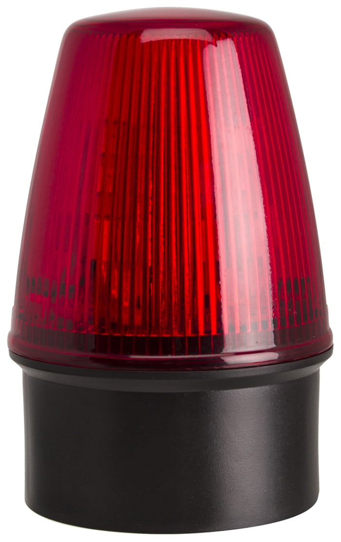 Moflash LED100 Series Red Flashing Beacon, 10 → 17 V ac/dc, Surface Mount, LED Bulb, IP65