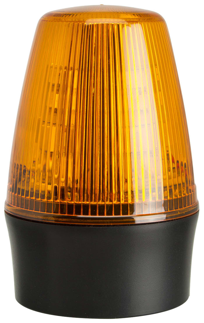 Moflash LEDS100 Series Amber Flashing Beacon, 10 → 17 V ac/dc, Surface Mount, LED Bulb, IP65