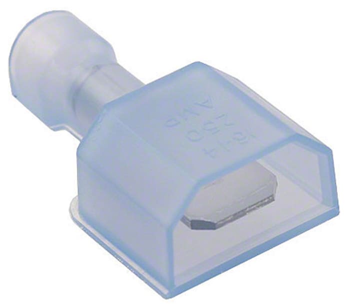 TE Connectivity Blue/Clear Insulated Female Spade Connector, Receptacle, 6.35 x 0.81mm Tab Size, 1.3mm² to 2mm²