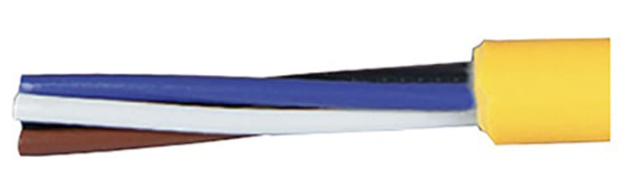 Turck Banner Reelfast Multicore Industrial Cable, 4 Cores, 0.35 mm², Unscreened, 30m, Yellow PVC Sheath, 22 AWG