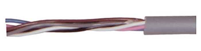 Câble multiconducteur 600 V, 6 x, 24 AWG, gaine en Elastomères thermoplastiques TPE, Gris, 30m