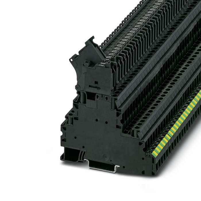 Phoenix Contact 3214321 UT 4-PE/L/HESILED 24 (5X20) Series Black, 4mm², Triple-Level, Screw Termination, Fused, ATEX,