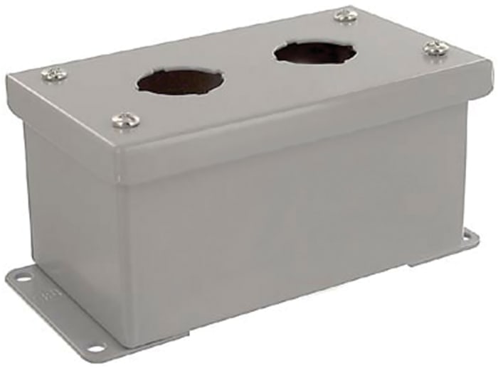 Hammond Natural Stainless Steel 1435 Push Button Enclosure - 2 Hole 22mm Diameter