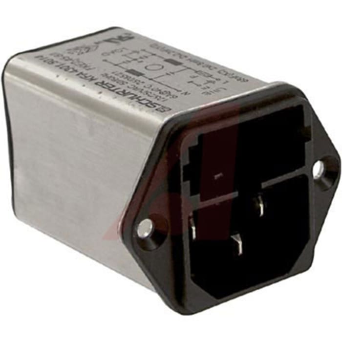 Schurter 6A, 250 V ac Male Screw Filtered IEC Connector 1 Pole 4301.5014, Quick Connect 1 Fuse