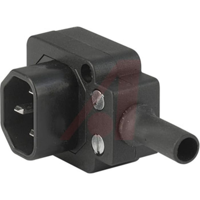 Schurter C14 Right Angle Cable Mount IEC Connector Male, 10A, 250 V