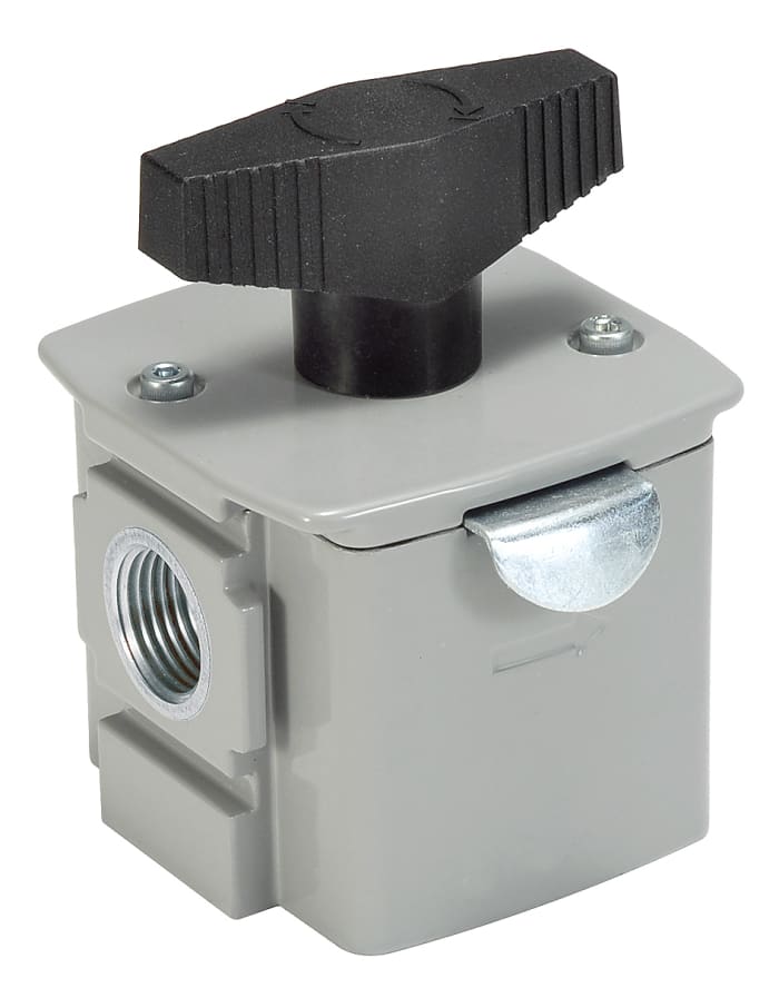Parker Handle Pneumatic Manual Control Valve P33 Series, BSPP 3/4, 3/4in