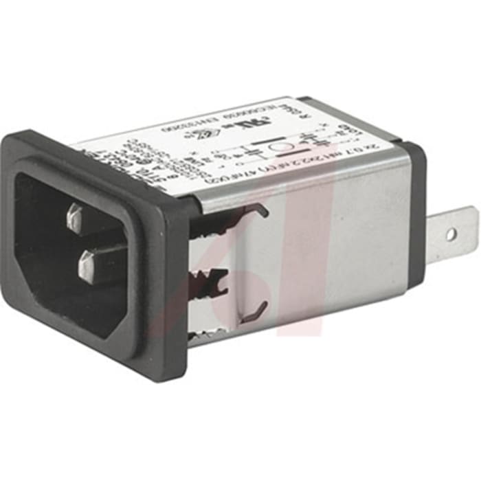 Schurter 15A, 125 V ac Male Snap-In Filtered IEC Connector 5110.1543.1, Quick Connect None Fuse
