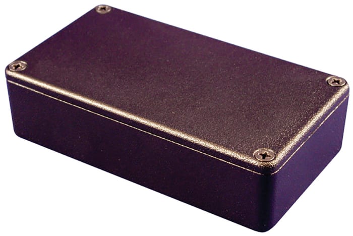 Caja Hammond de Aluminio Presofundido Negro, 115 x 64 x 30mm, IP54